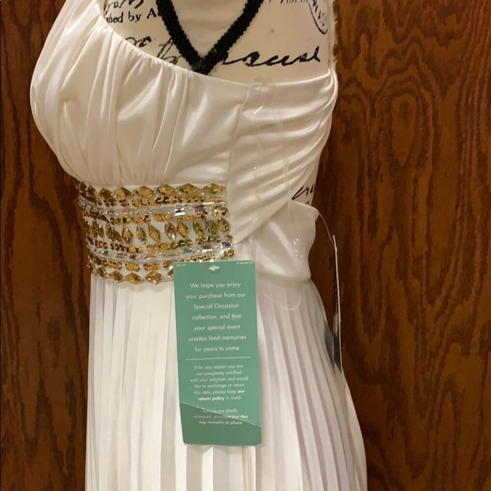 My Michelle One Shoulder Pleated Jeweled Gown - Picture 11 of 14